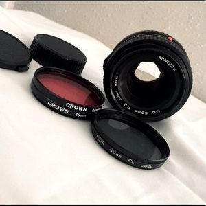 Fish eye,crown and Minolta camera lens. Selling as a lot,super valuable